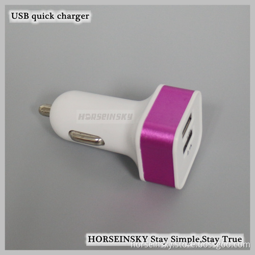 Fast Charger Micro Auto Universal Mini Car Charger with Dual Usb 5V 2.1A Smart Phone Car Charging